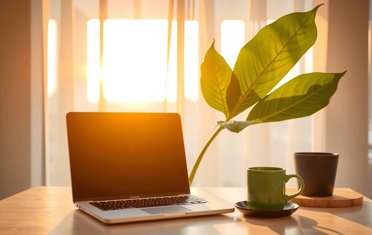 Workspace con diseño tropical